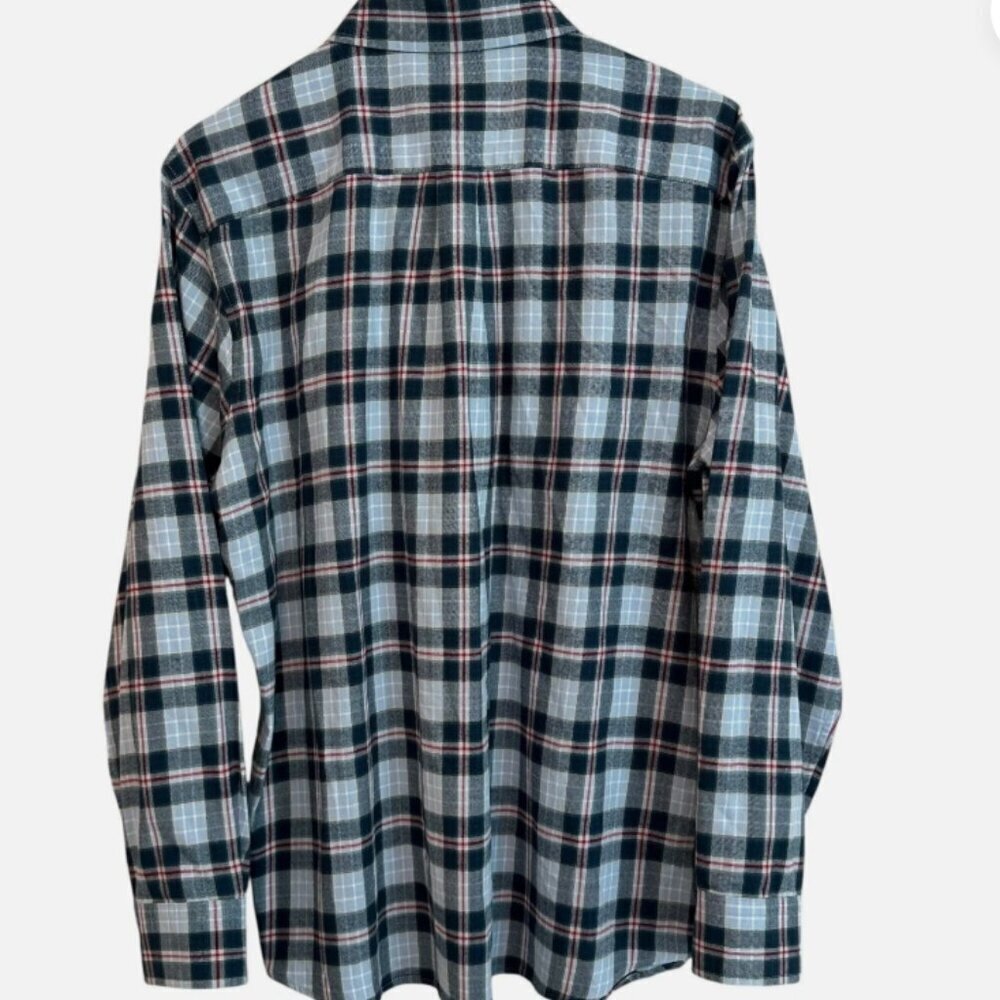 Vineyard Vines Men's Medium Blue Plaid Preppy Button-Up Long Sleeve Shirt - Picture 3 of 3